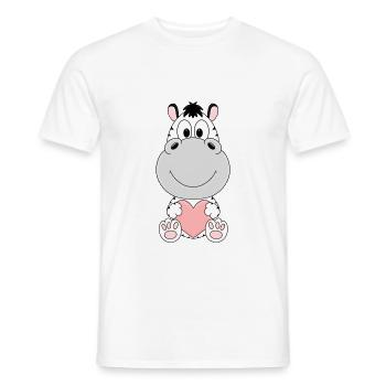 ZEBRA - HERZ - LIEBE - TIER - KIND - BABY - Männer T-Shirt - Weiß - Vorne - AI Model Male 178 dark (178cm)