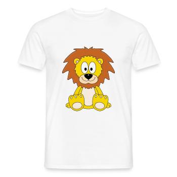 LÖWE - TIER - KIND - BABY - Männer T-Shirt - Weiß - Vorne - AI Model Male 178 dark (178cm)