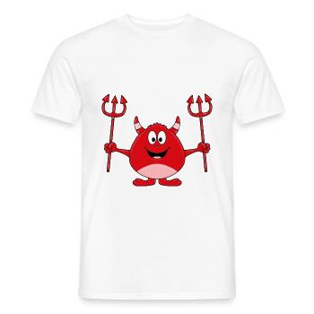 TEUFEL - HÖLLE - KIND - BABY - Männer T-Shirt - Weiß - Vorne - AI Model Male 178 dark (178cm)