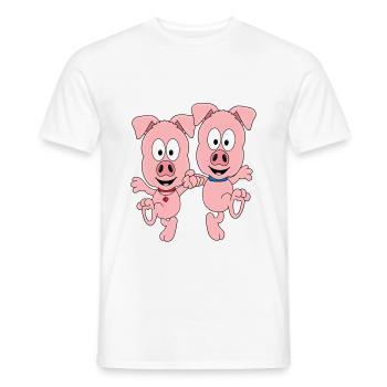SCHWEINE - TANZEN - LIEBE - TANZPAAR - TANZSCHULE - Männer T-Shirt - Weiß - Vorne - AI Model Male 178 dark (178cm)