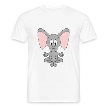 ELEFANT - PILATES - YOGA - TIER - KIND - BABY - Männer T-Shirt - Weiß - Vorne - AI Model Male 178 dark (178cm)