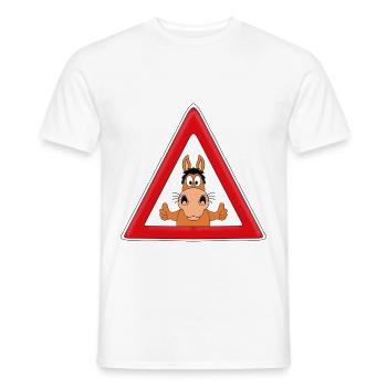 ACHTUNG PFERD - TIER - REITEN - PFERDESPORT - Männer T-Shirt - Weiß - Vorne - AI Model Male 178 dark (178cm)
