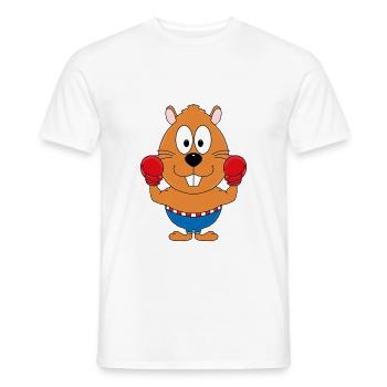 BOXER - BIBER - OTTER - TIER - KIND - BABY - Männer T-Shirt - Weiß - Vorne - AI Model Male 178 dark (178cm)