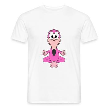 FLAMINGO - YOGA - PILATES - TIER - KIND - BABY - Männer T-Shirt - Weiß - Vorne - AI Model Male 178 dark (178cm)
