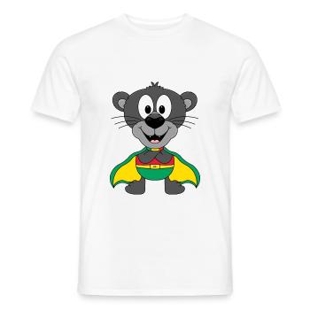 PANTHER - SUPERHELD - TIER - KIND - BABY - Männer T-Shirt - Weiß - Vorne - AI Model Male 178 dark (178cm)
