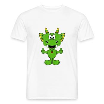 DRACHE - TIER - KIND - BABY - Männer T-Shirt - Weiß - Vorne - AI Model Male 178 dark (178cm)