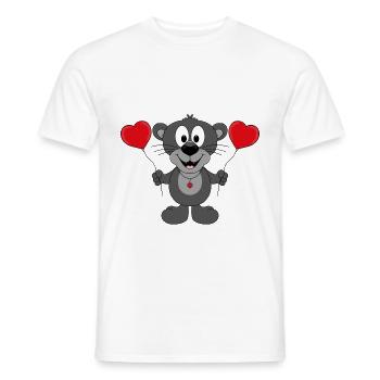 PANTHER - LIEBE - TIER - KIND - BABY - Männer T-Shirt - Weiß - Vorne - AI Model Male 178 dark (178cm)