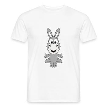 ESEL - YOGA - PILATES - TIER - KIND - BABY - Männer T-Shirt - Weiß - Vorne - AI Model Male 178 dark (178cm)