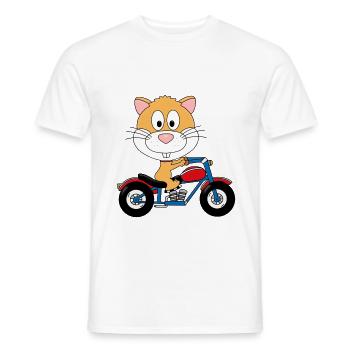 HAMSTER - MOTORRADFAHRER - BIKER - TIER - Männer T-Shirt - Weiß - Vorne - AI Model Male 178 dark (178cm)