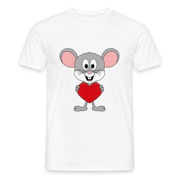 MAUS - LIEBE - TIER - KIND - BABY - Männer T-Shirt - Weiß - Vorne - AI Model Male 178 dark (178cm)