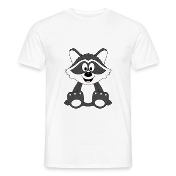 WASCHBÄR - TIER - KIND - BABY - Männer T-Shirt - Weiß - Vorne - AI Model Male 178 dark (178cm)