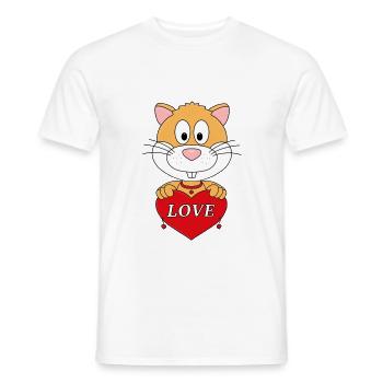 HAMSTER - LIEBE - LOVE - TIER - KIND - BABY - Männer T-Shirt - Weiß - Vorne - AI Model Male 178 dark (178cm)