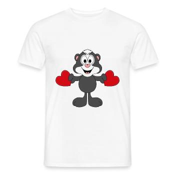 STINKTIER - HERZEN - LIEBE - LOVE - TIER - KINDER - Männer T-Shirt - Weiß - Vorne - AI Model Male 178 dark (178cm)
