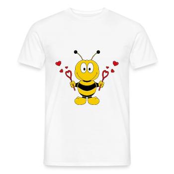 BIENE - LIEBE - SEIFENBLASEN - TIER - KIND - BABY - Männer T-Shirt - Weiß - Vorne - AI Model Male 178 dark (178cm)