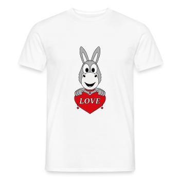 ESEL - HERZ - LIEBE - LOVE - TIER - KIND - BABY - Männer T-Shirt - Weiß - Vorne - AI Model Male 178 dark (178cm)