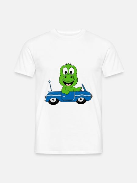 AUTO - DINOSAURIER - TIER - KIND - BABY - Männer T-Shirt - Weiß