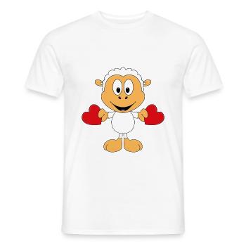 SCHAF - LIEBE - HERZEN - TIER - KIND - BABY - Männer T-Shirt - Weiß - Vorne - AI Model Male 178 dark (178cm)