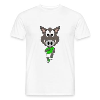 WILDSCHWEIN - JOGGEN - SPORT - TIER - KIND - BABY - Männer T-Shirt - Weiß - Vorne - AI Model Male 178 dark (178cm)