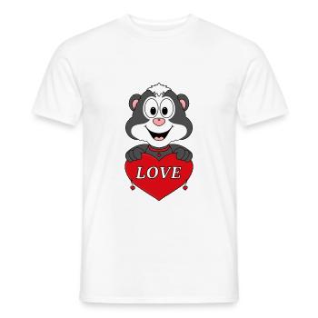 STINKTIER - LIEBE - LOVE - TIER - KIND - BABY - Männer T-Shirt - Weiß - Vorne - AI Model Male 178 dark (178cm)