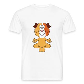 YOGA - PILATES - INNERE RUHE - MEERSCHWEINCHEN - Männer T-Shirt - Weiß - Vorne - AI Model Male 178 dark (178cm)