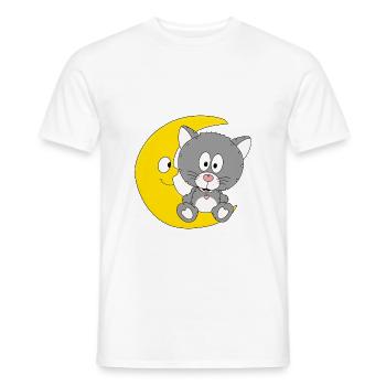 MOND - KATZE - TIER - KIND - BABY - Männer T-Shirt - Weiß - Vorne - AI Model Male 178 dark (178cm)
