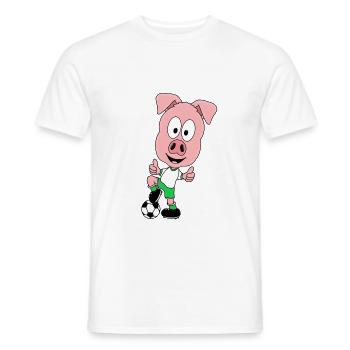 SCHWEIN - FUßBALL - SPORT - TIER - KIND - BABY - Männer T-Shirt - Weiß - Vorne - AI Model Male 178 dark (178cm)