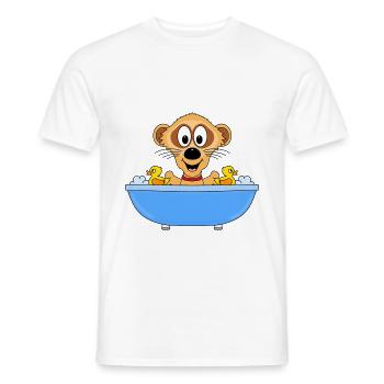 ERDMÄNNCHEN - BADEWANNE - BADEENTEN - BADEN - Männer T-Shirt - Weiß - Vorne - AI Model Male 178 dark (178cm)