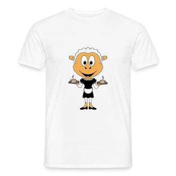 SCHAF - KELLNERIN - GASTRONOMIE - KAFFEE - TEE - Männer T-Shirt - Weiß - Vorne - AI Model Male 178 dark (178cm)