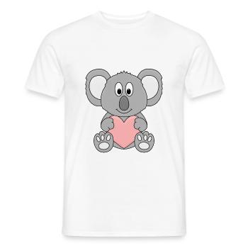 KOALA - HERZ - LIEBE - LOVE - TIER - KIND - BABY - Männer T-Shirt - Weiß - Vorne - AI Model Male 178 dark (178cm)