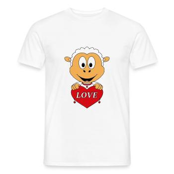 SCHAF - HERZ - LIEBE - LOVE - TIER - KIND - BABY - Männer T-Shirt - Weiß - Vorne - AI Model Male 178 dark (178cm)