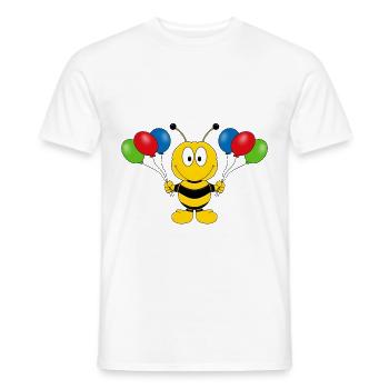 LUFTBALLONS - BIENE - TIER - KIND - BABY - Männer T-Shirt - Weiß - Vorne - AI Model Male 178 dark (178cm)