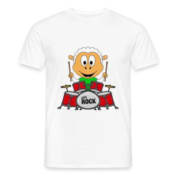 SCHAF - SCHLAGZEUG - MUSIK - MUSIKER - ROCK - Männer T-Shirt - Weiß - Vorne - AI Model Male 178 dark (178cm)