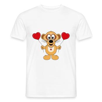ERDMÄNNCHEN - LIEBE - LOVE - TIER - TIERISCH - Männer T-Shirt - Weiß - Vorne - AI Model Male 178 dark (178cm)