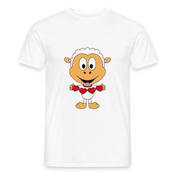 SCHAF - HERZEN - LIEBE - LOVE - TIER - TIERISCH - Männer T-Shirt - Weiß - Vorne - AI Model Male 178 dark (178cm)