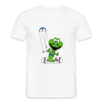 KROKODIL - KITESURFER - KITE - KITEN - KITER - Männer T-Shirt - Weiß - Vorne - AI Model Male 178 dark (178cm)