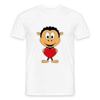 SCHAF - HERZ - LIEBE - LOVE - TIER - KIND - BABY - Männer T-Shirt - Weiß - Vorne - AI Model Male 178 dark (178cm)