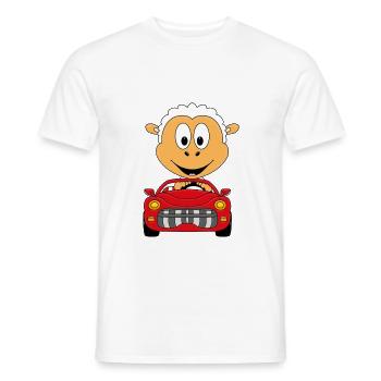 SCHAF - AUTO - OLDTIMER - AUTOMOBIL - MOTORSPORT - Männer T-Shirt - Weiß - Vorne - AI Model Male 178 dark (178cm)