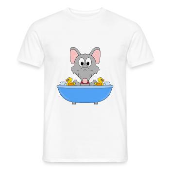 WASSERRATTE - RATTE - BADEWANNE - TIERISCH - Männer T-Shirt - Weiß - Vorne - AI Model Male 178 dark (178cm)