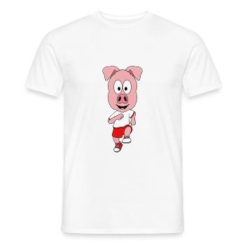 SCHWEIN - LAUFEN - JOGGEN - SPORT - MARATHON - Männer T-Shirt - Weiß - Vorne - AI Model Male 178 dark (178cm)