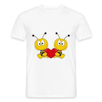 BIENEN - BINE - HERZ - LIEBE - VERLIEBT - TIERISCH - Männer T-Shirt - Weiß - Vorne - AI Model Male 178 dark (178cm)
