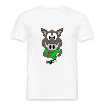 WILDSCHWEIN - AMERICAN FOOTBALL - SPORT - TIER - Männer T-Shirt - Weiß - Vorne - AI Model Male 178 dark (178cm)