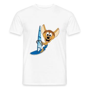WINDSURFER - SURFER - HYÄNE - WASSERSPORT - Männer T-Shirt - Weiß - Vorne - AI Model Male 178 dark (178cm)