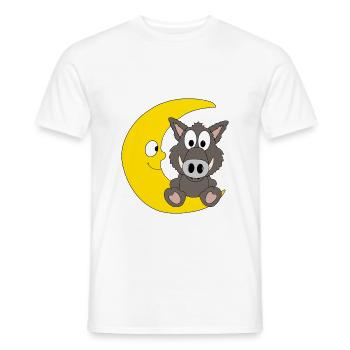 WILDSCHWEIN - MOND - TIER - KINDER - BABY - Männer T-Shirt - Weiß - Vorne - AI Model Male 178 dark (178cm)