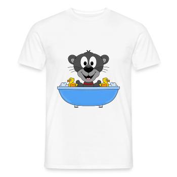 PANTHER - BADEWANNE - TIER - TIERISCH - KINDER - Männer T-Shirt - Weiß - Vorne - AI Model Male 178 dark (178cm)