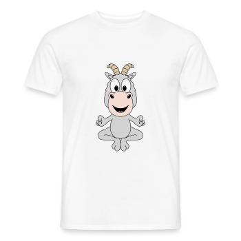 ZIEGE - YOGA - PILATES - TIER - TIERISCH - Männer T-Shirt - Weiß - Vorne - AI Model Male 178 dark (178cm)
