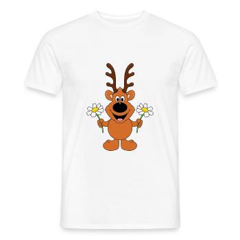 REH - BLUMEN - TIER - KINDER - BABY - LIEBE - Männer T-Shirt - Weiß - Vorne - AI Model Male 178 dark (178cm)