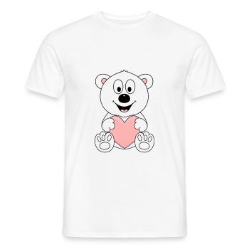 EISBÄR - HERZ - LIEBE - TIER - KINDER - BABY - Männer T-Shirt - Weiß - Vorne - AI Model Male 178 dark (178cm)