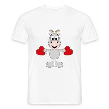 LIEBE - LOVE - ZIEGE - TIER - KINDER - BABY - Männer T-Shirt - Weiß - Vorne - AI Model Male 178 dark (178cm)