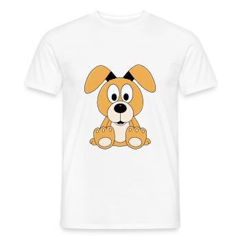 HUND - TIER - KINDER - BABY - Männer T-Shirt - Weiß - Vorne - AI Model Male 178 dark (178cm)