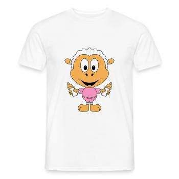 SCHAF - BABY - KINDER - FLÄSCHCHEN - MILCH - Männer T-Shirt - Weiß - Vorne - AI Model Male 178 dark (178cm)